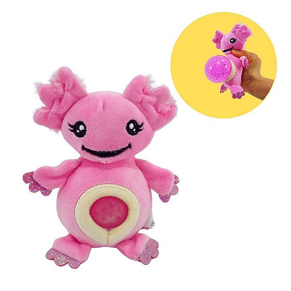 Axolote de Pelúcia  Antiestresse Jellyroos Toyng Rosa