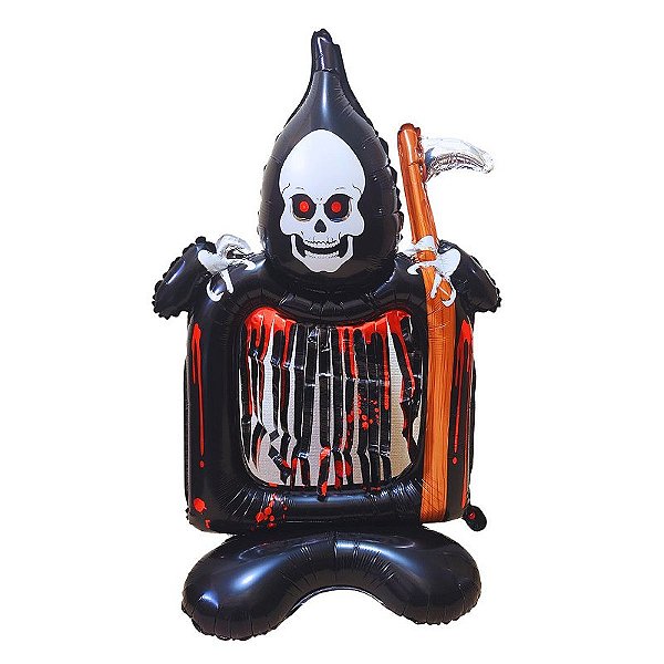 Balão Metalizado Ceifador Decoração Enfeite Festa Halloween Dia das Bruxas
