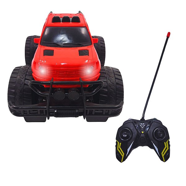 Carrinho de Controle Remoto Off-Road Ranger Vermelho Pica Pau – Brinquedo de Aventura com Estilo Jipe e Rodas Grandes