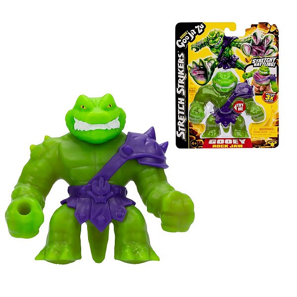 Boneco Goo Jit Zu Stretch Strikers - Heróis Elásticos e Divertidos Que Voltam à Forma Original Rock Jaw