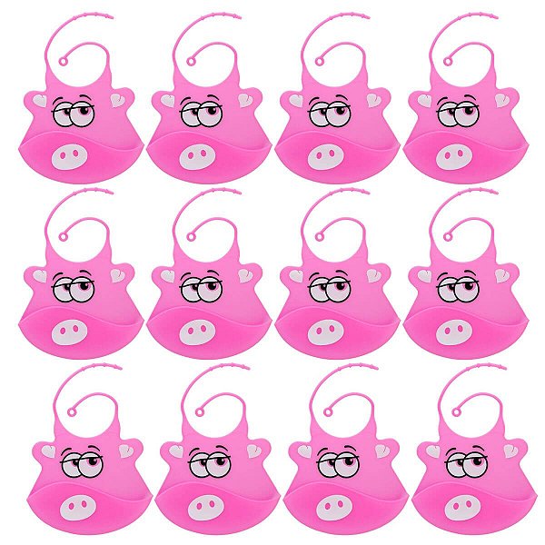 Babador Silicone Clink com Cata Migalhas – Kit 12 Unidades para Bebês +6 Meses