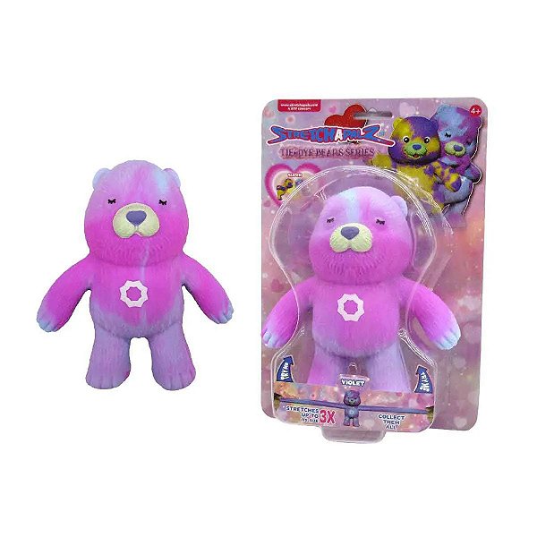 Boneco Que Estica Tie-Dye Bears Stretchapalz – Ursos Elásticos e Coloridos para Brincadeiras Imaginativas Violet