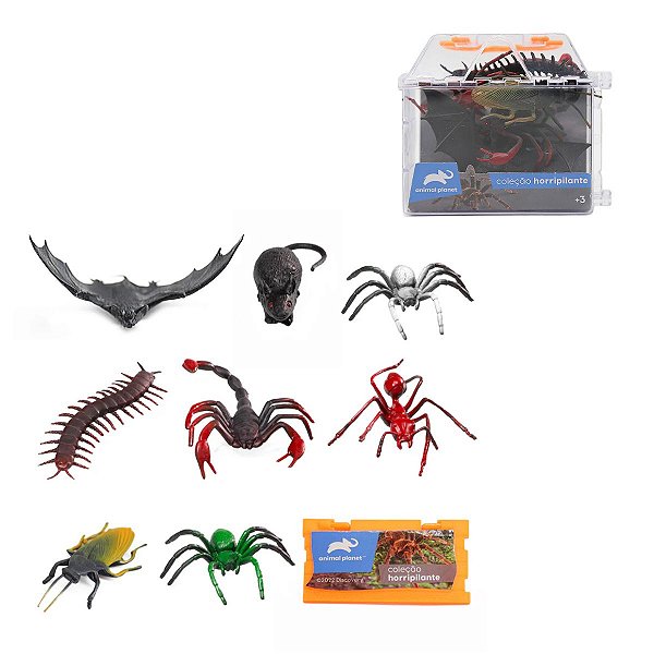 Maletinha de Insetos Animal Planet – Brinquedo com 8 Insetos Horripilantes e Planta Decorativa
