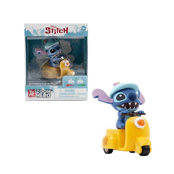 Boneco Stitch Veículo de Fricção Divirta-se com o Alien Mais Fofo Lambreta Amarela