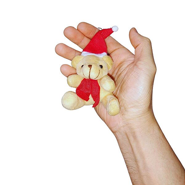 Ursinho Natalino Antialérgico com Cachecol e Gorro - Decoração Charmosa para o Natal