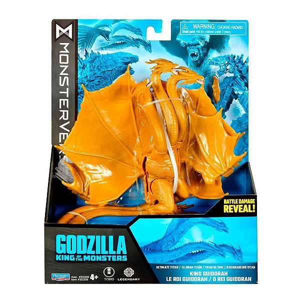 Boneco King Ghidorah Godzilla 15cm - Articulado com Peça de Dano de Batalha Removível