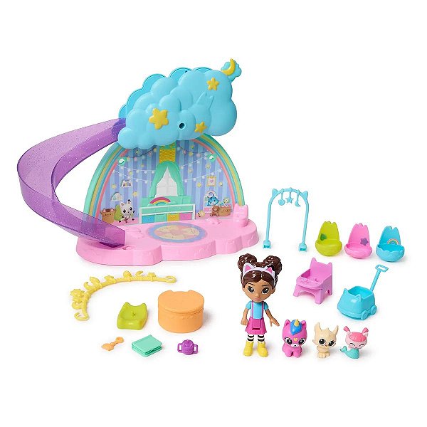 Gabby Playset Kitty Care com Gatinhos e 17 Peças - Brinque e Cuide dos Pets com Diversão