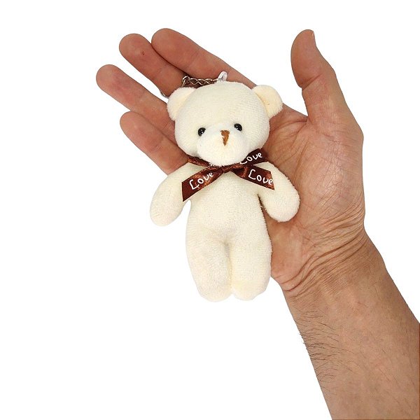 Chaveiro Ursinho de Pelúcia – Pequeno, Leve e Charmoso, Ideal para Estojos, Mochilas e Malas