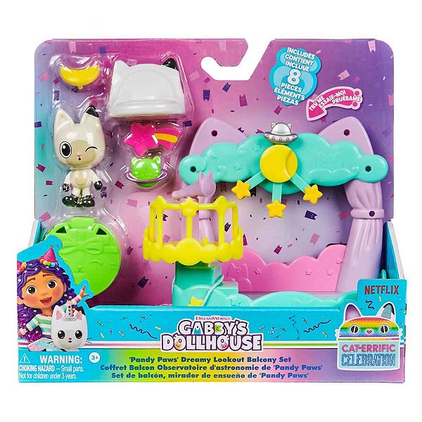 Brinquedo Pandy Paws Gabby’s Dollhouse - Conjunto Encantador Com Telescópio, Donut e Estrela Cadente