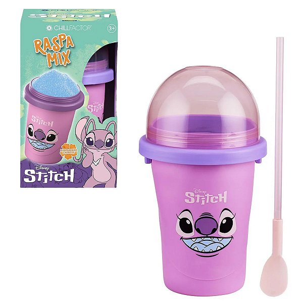 Copo Raspa Mix Angel do Stitch – Raspadinha Fácil e Refrescante, Ideal para o Verão e Diversão com a Família