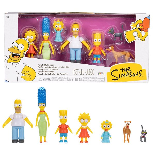 Kit 7 Figuras Articuladas Simpsons - Bonecos Originais Colecionáveis
