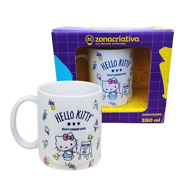 Caneca de Cerâmica Hello Kitty 350ml – Fofa, colorida e perfeita para fãs da personagem