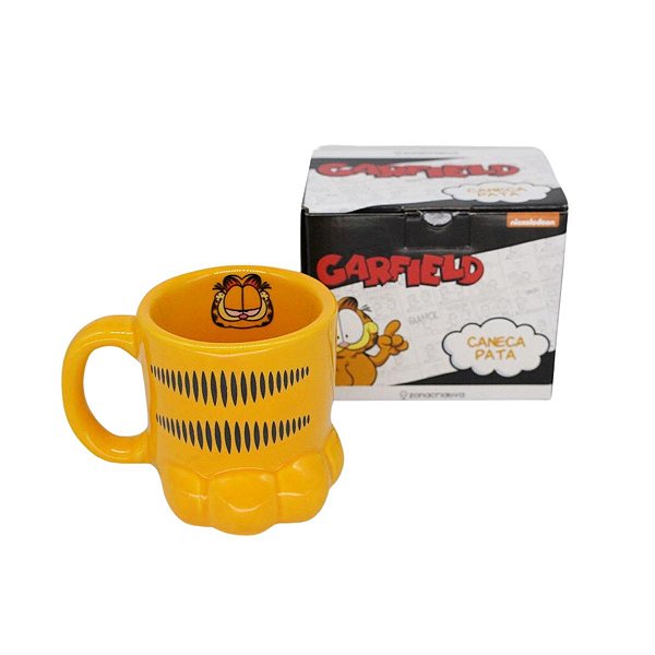 Caneca Criativa Garfield Patinha 350ml Zona Criativa – Item Licenciado com Embalagem Presenteável