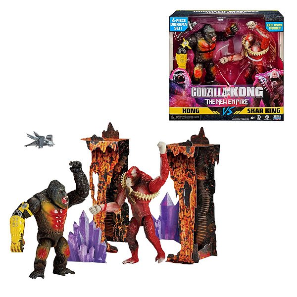 Conjunto Kong e Skar King com Diorama e Acessórios Sunny Oficial Licenciado