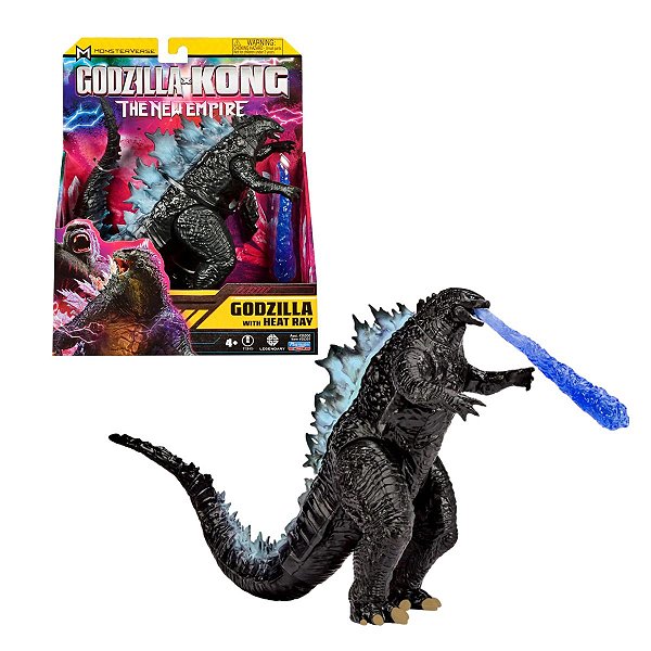 Figura Godzilla The New Empire com Heat Ray Azul Removível – 15cm