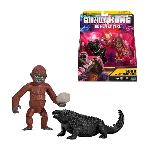 Kit Bonecos Suko e Titanus Doug – Godzilla x Kong: The New Empire – Brinquedo Original Sunny