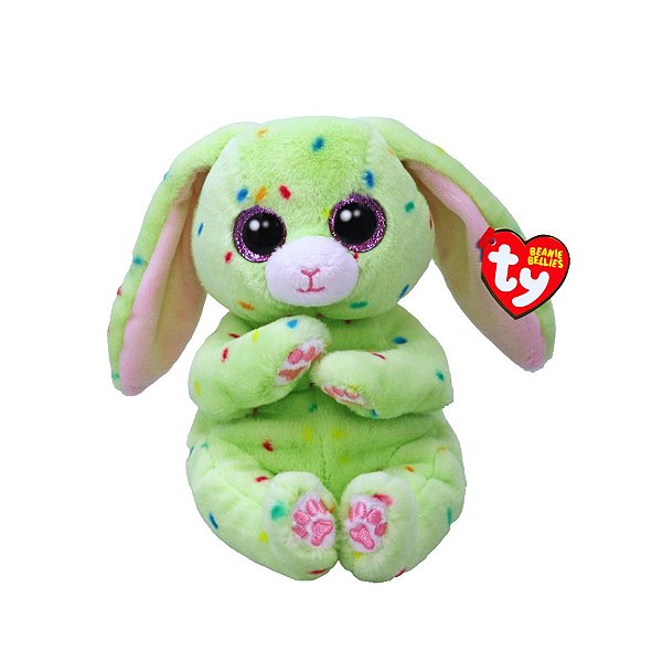 Coelho de Pelúcia Ty Fern Verde 15cm Original – Fofo, Colorido e Ideal para Presentear