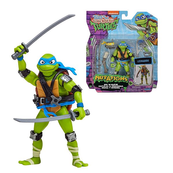 TMNT Leonardo Boneco Articulado Mix'n Match Sunny Brinquedos Oficial