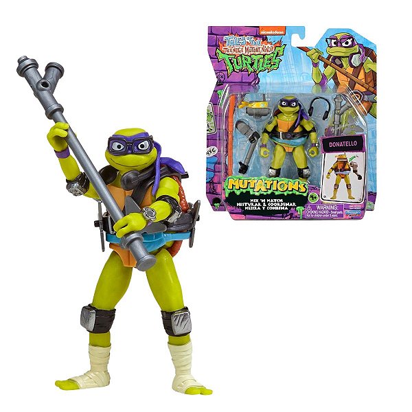 Boneco Donatello Mix’n Match Tartarugas Ninja Articulado com Peças para Troca