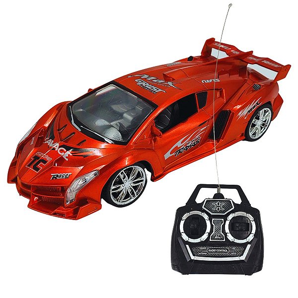 Carro Controle Remoto Lamborghini à pilha e Rodas Cromadas – Escala 1:18