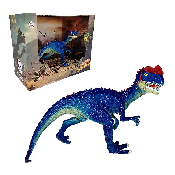 Brinquedo Dinossauro Dilophosaurus 15cm DinoMania Pica-Pau Realista para Crianças
