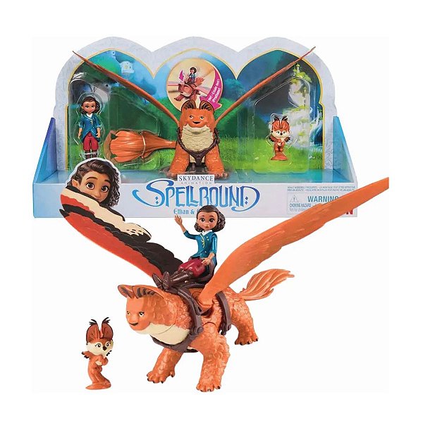 Kit Figuras de Ação Princesa Ellian e Grifo com Acessórios – Animação Enfeitiçados