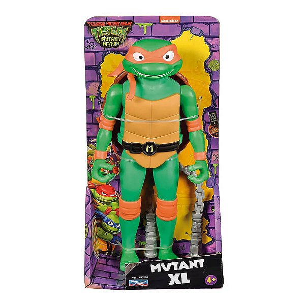 Boneco Michelangelo Articulado – Mutant Mayhem TMNT 24cm com Faixa Laranja