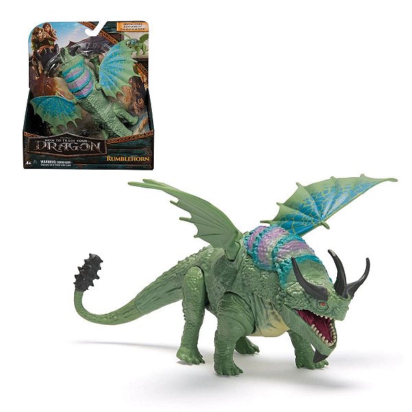Dragão Rumblehorn Chifre Estrondoso 20cm - Figura de Ação Original Como Treinar o Seu Dragão