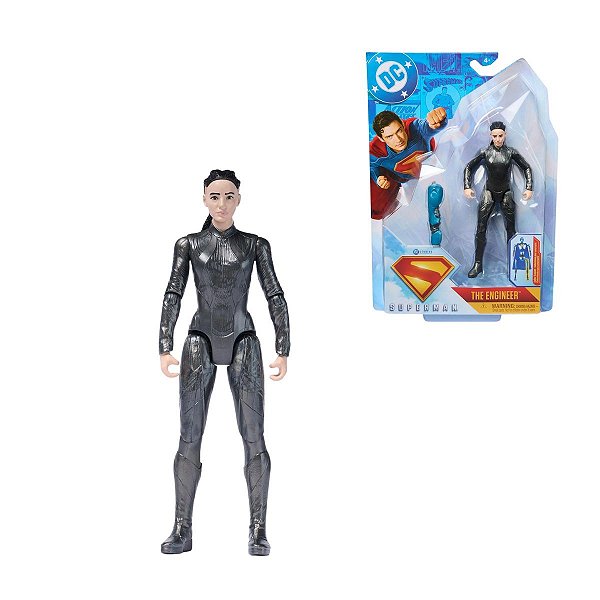 Figura Articulada Engenheira The Engineer 14,5cm DC Comics com Peça Bônus do Robô Build-A-Figure