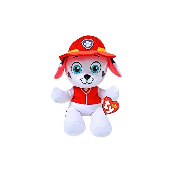 Pelúcia Ty Beanie Marshall Patrulha Canina 20cm Original, Macia, Fofa e Segura Para Bebê