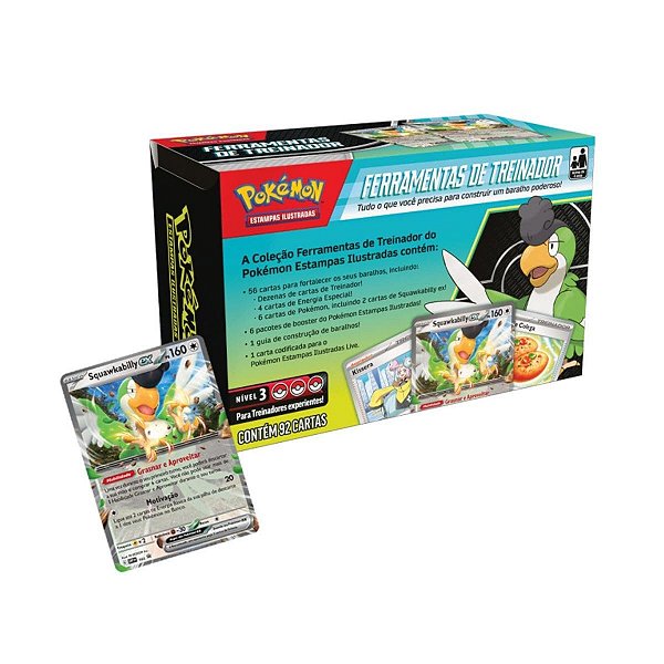 Pokémon TCG Squawkabilly ex Ferramentas de Treinador Com 92 Cartas