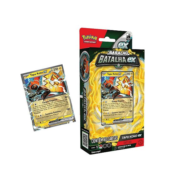 Pokémon Baralho Batalha ex Tapu Koko com 60 Cartas Originais