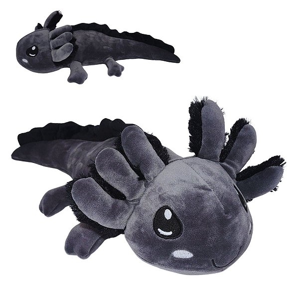 Axolote de Pelúcia Fizzy Toys Cinza 44cm Macia Antialérgica Infantil
