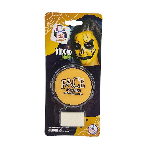 Tinta para Pintura Facial Amarela Horror Make – Maquiagem Artística Halloween
