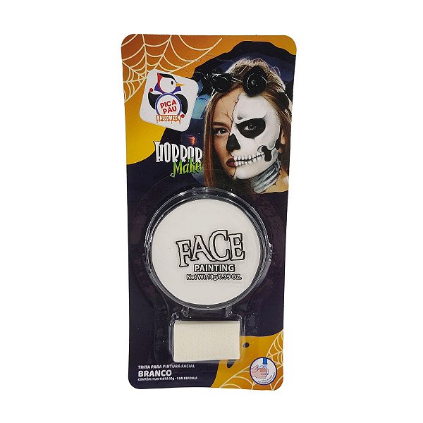 Tinta para Pintura Facial Branca Horror Make – Maquiagem Artística Halloween
