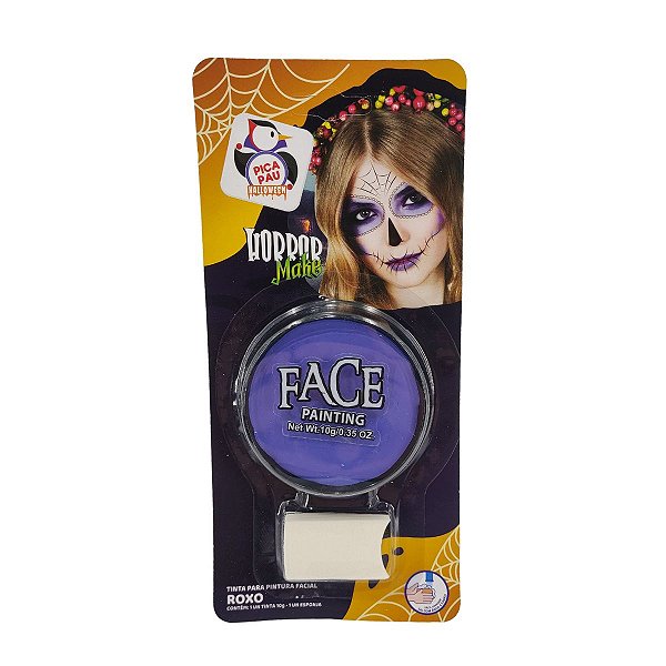 Tinta para Pintura Facial Roxo Horror Make – Maquiagem Artística Halloween