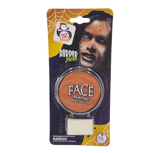 Tinta para Pintura Facial Marrom Horror Make – Maquiagem Artística Halloween
