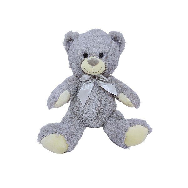 Urso de Pelúcia Pernas Longas Cinza Felpudo Presente Infantil e Romântico