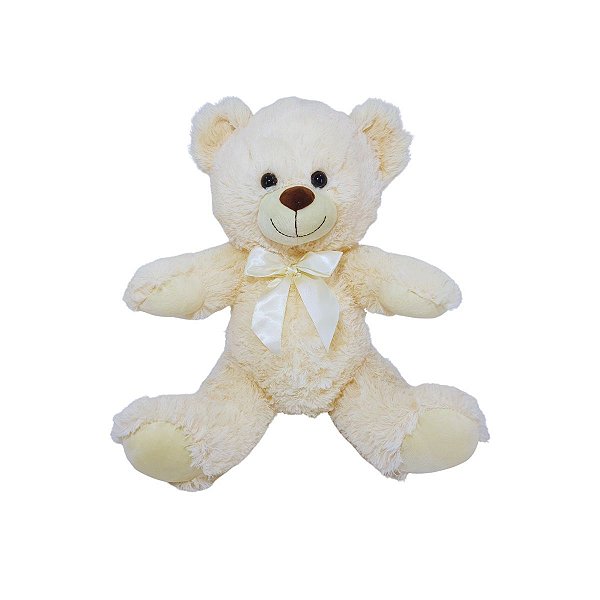 Urso de Pelúcia Pernas Longas Creme Felpudo Presente Infantil e Decoração