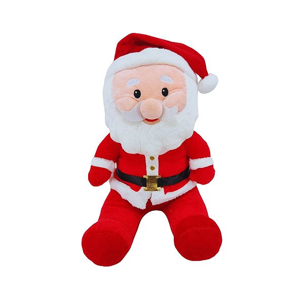 Papai Noel de Pelúcia Fizzy Toys Decoração Natalina Presente Temático
