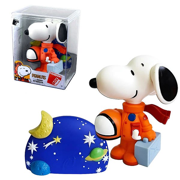 Boneco Snoopy Astronauta Fandom Box 12cm Original Peanuts Licenciado