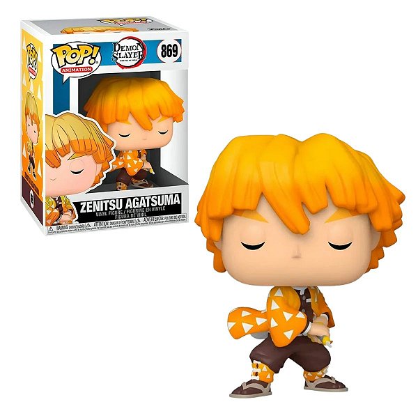 Funko Pop Demon Slayer Zenitsu Agatsuma #869 Boneco Colecionável Original