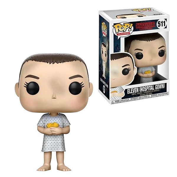 Boneco Funko Pop Eleven #511 Stranger Things Roupa de Hospital Oficial