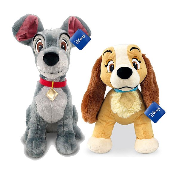 KIT 2 CACHORRO DE PELÚCIA FUN DIVIRTA-SE A DAMA E O VAGABUND