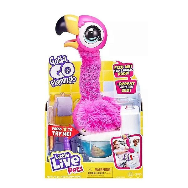 Flamingo Interativo Little Live Pets Gotta Go Que Fala e Faz Cocô