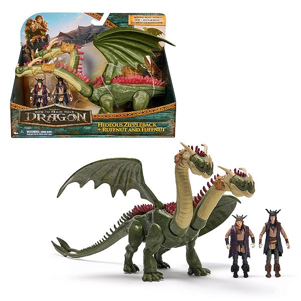 Figura Dragão Ziperarrepiante + Cabeçadura e Cabeçaquente Sunny