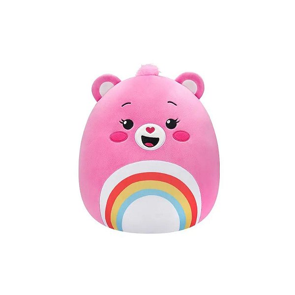 Pelúcia Squishmallows Ursinhos Carinhosos Cheer Bear Rosa Animadinha 20cm