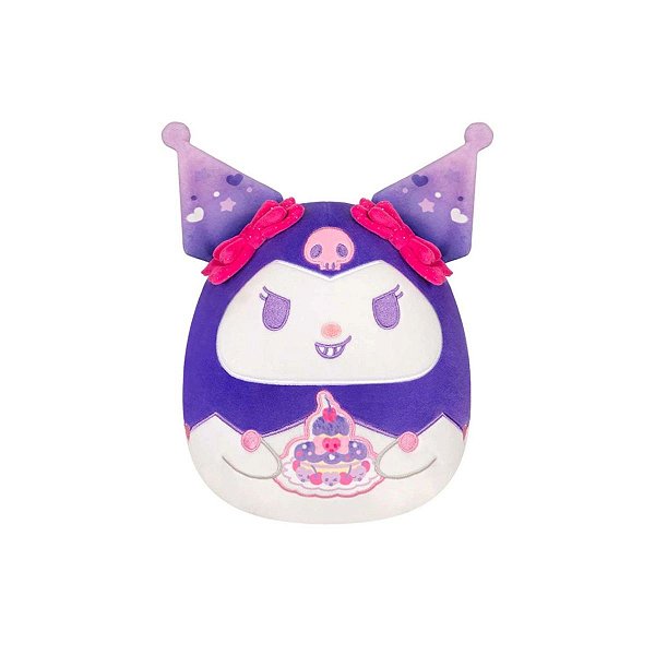 Pelúcia Kuromi Squishmallows 25cm Sunny – Edição Especial 50 Anos Hello Kitty