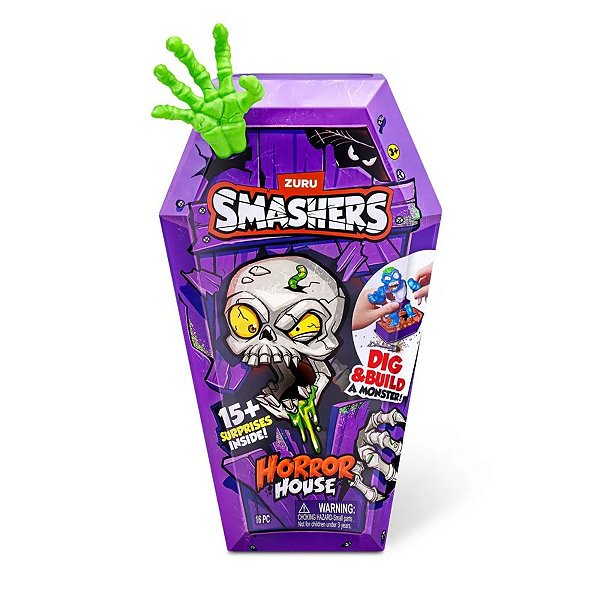 Smashers Horror House Caixão Ceifador com Slime e 15 Surpresas Fun Divirta-se