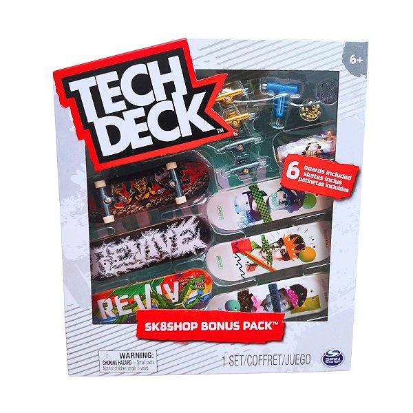 Kit Tech Deck Revive com 6 Fingerboards e Acessórios – Sk8Shop Bonus Pack Sunny